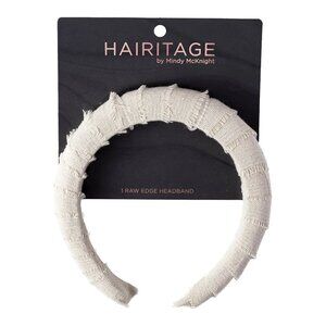 NWT Hairitage by Mindy Linen Raw Edge Headband, Light Taupe